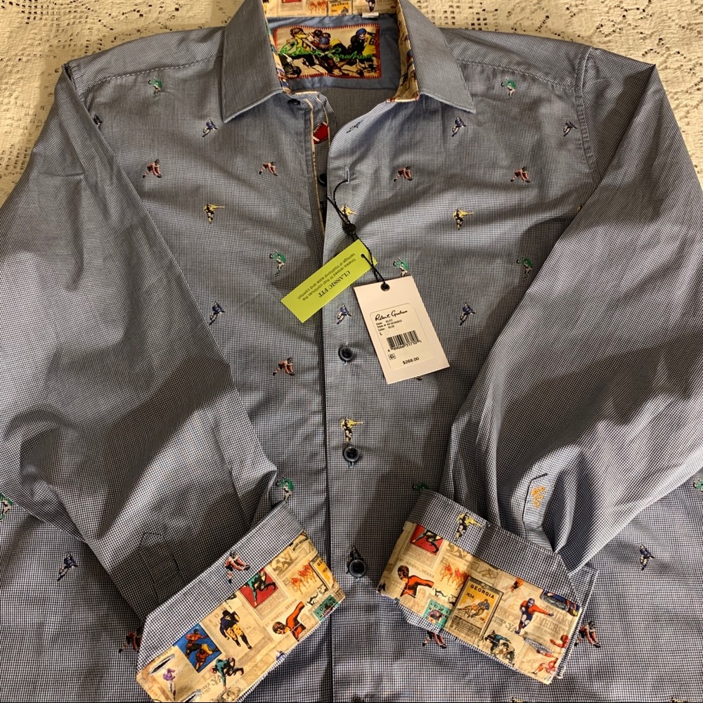 NWT Robert Graham BLITZ shirt size L